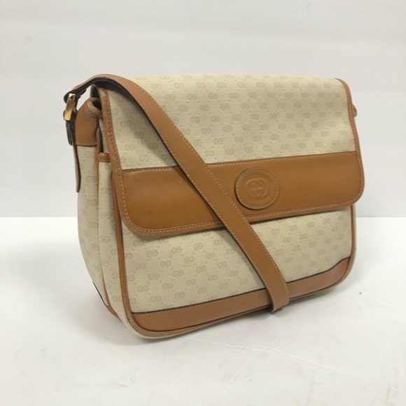 Vintage GUCCI 1990's Micro GG Monogram Flap Bag - Picture 1 of 12